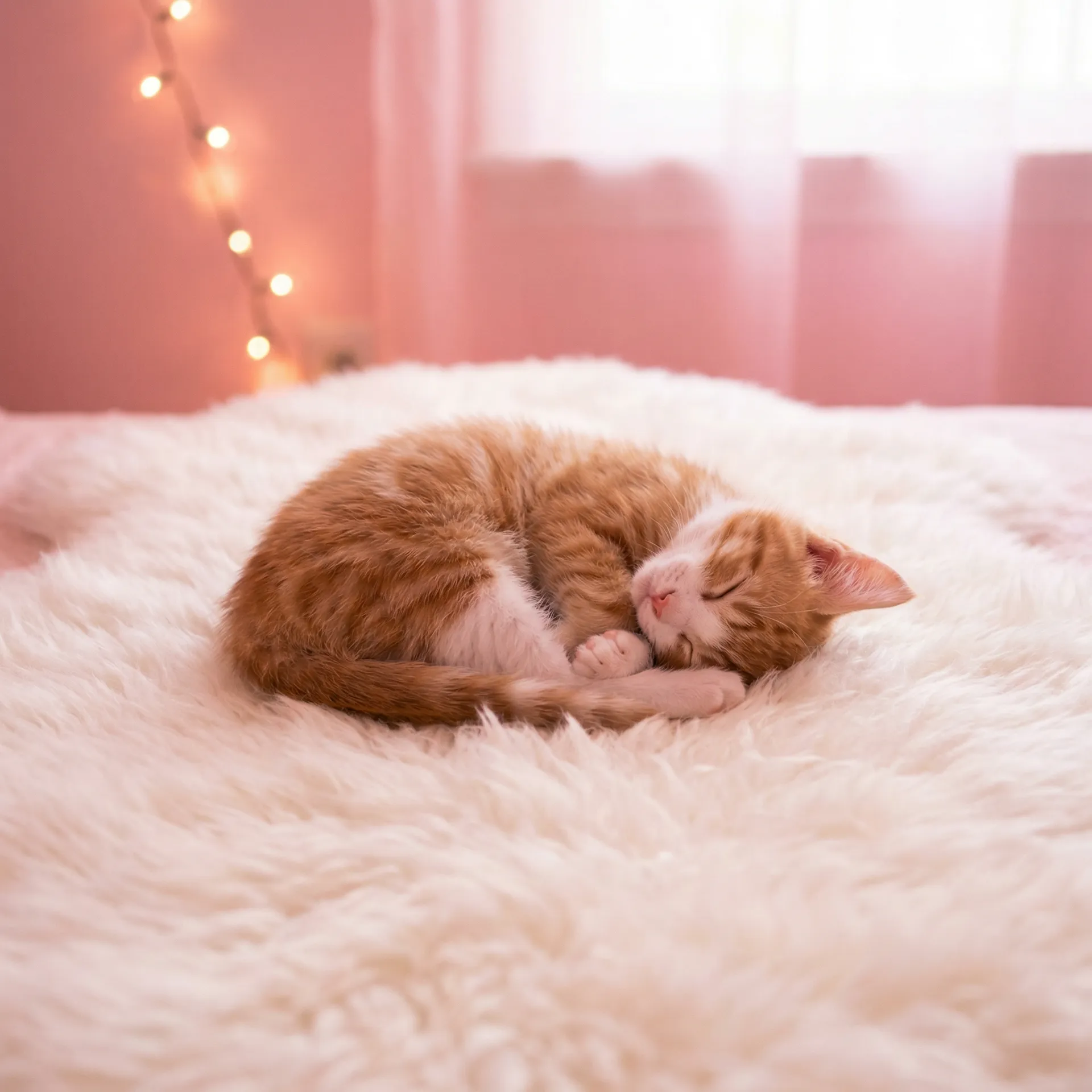 小猫蜷成一团入睡 - 少年嘉庆电视剧