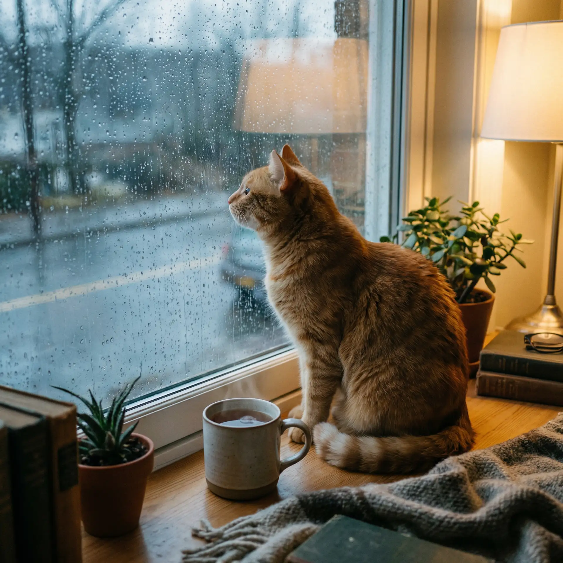 猫咪望着窗外的雨 - 少年嘉庆电视剧